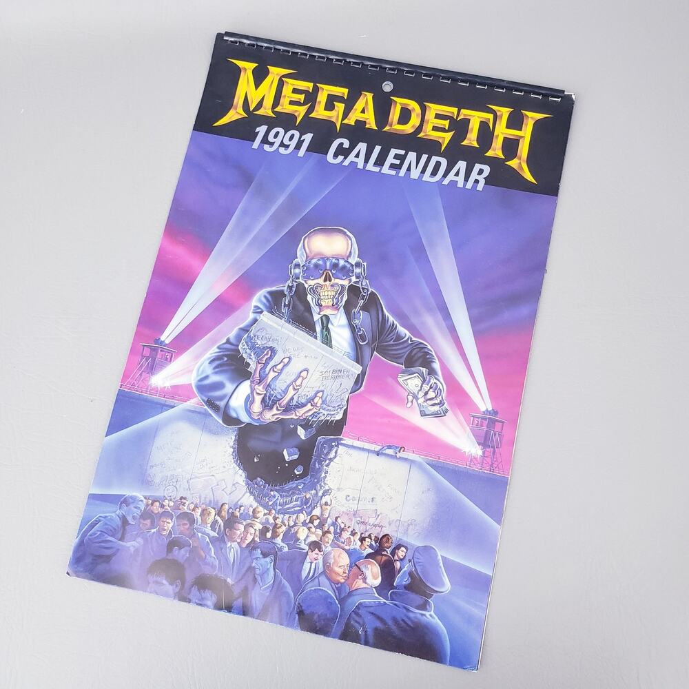 Megadeth 1991 Calendar Official, Heavy Metal Thrash Metal Band, Dave Mustaine